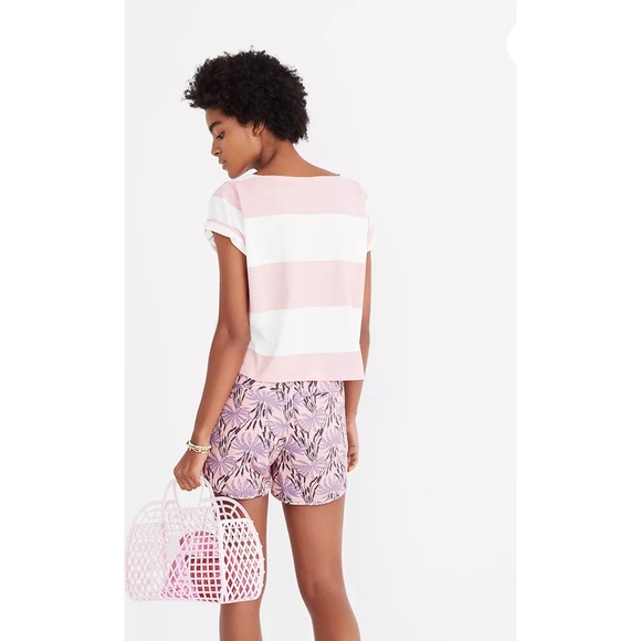 Madewell Pink & Purple Pull On Shorts in Oasis Palms Print - Picture 4 of 8